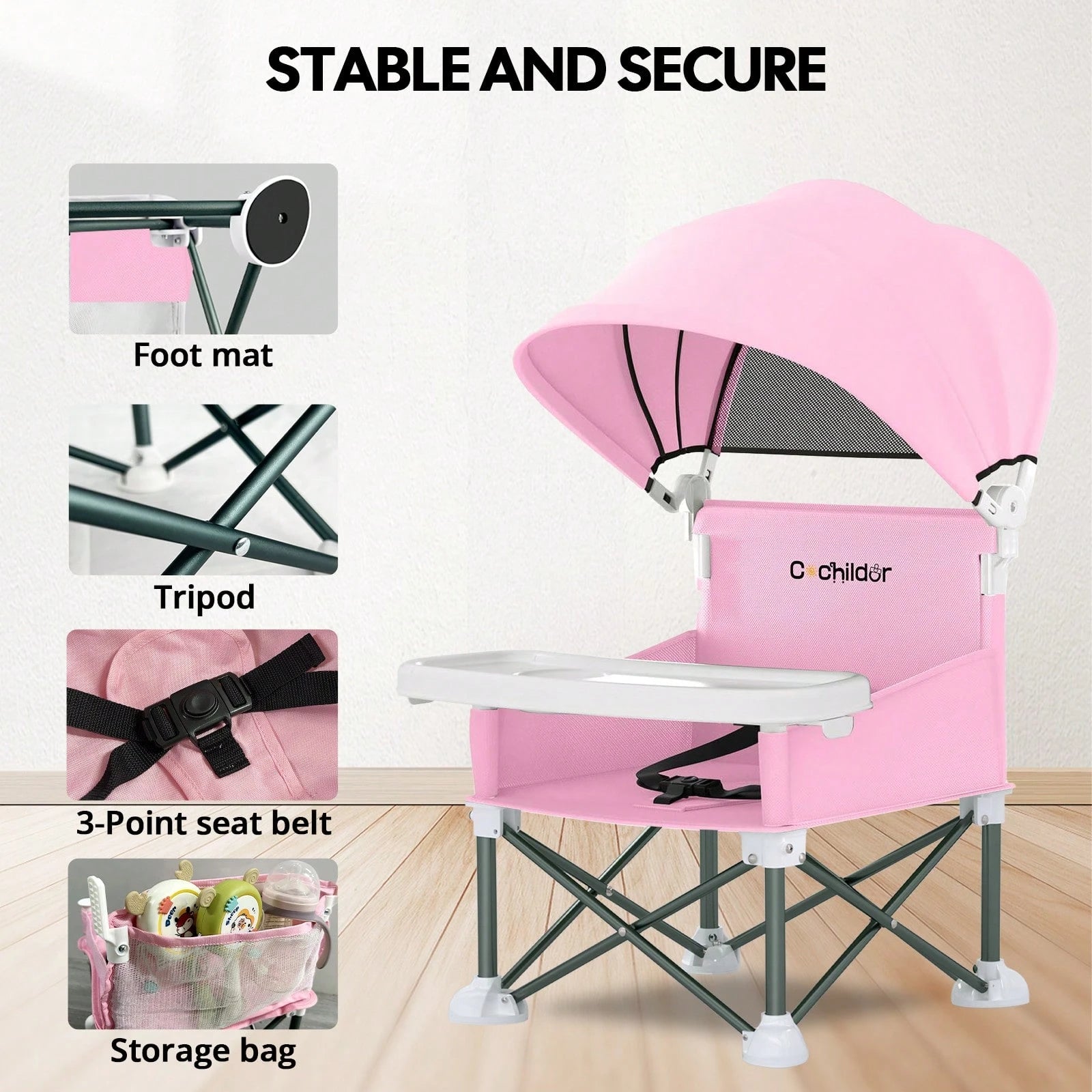 👶 3-in-1 Portable Baby Chair